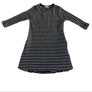 Black and white striped dress